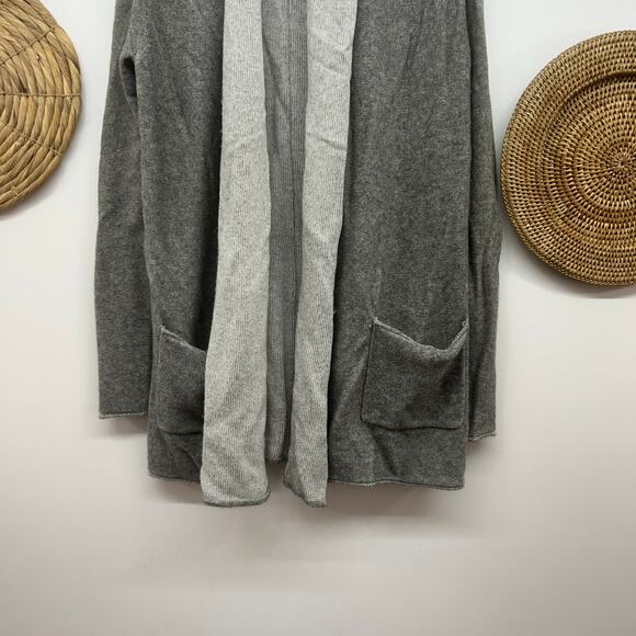 Aritzia Babaton Gray Wool Cashmere Open Front Knit Cardigan Sweater Small Cozy - Picture 5 of 7
